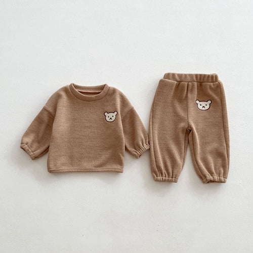 Infant Baby Bear Head Long-sleeved Pants Sets