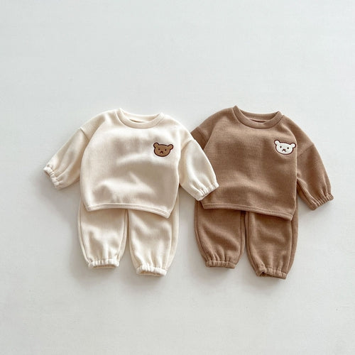 Infant Baby Bear Head Long-sleeved Pants Sets
